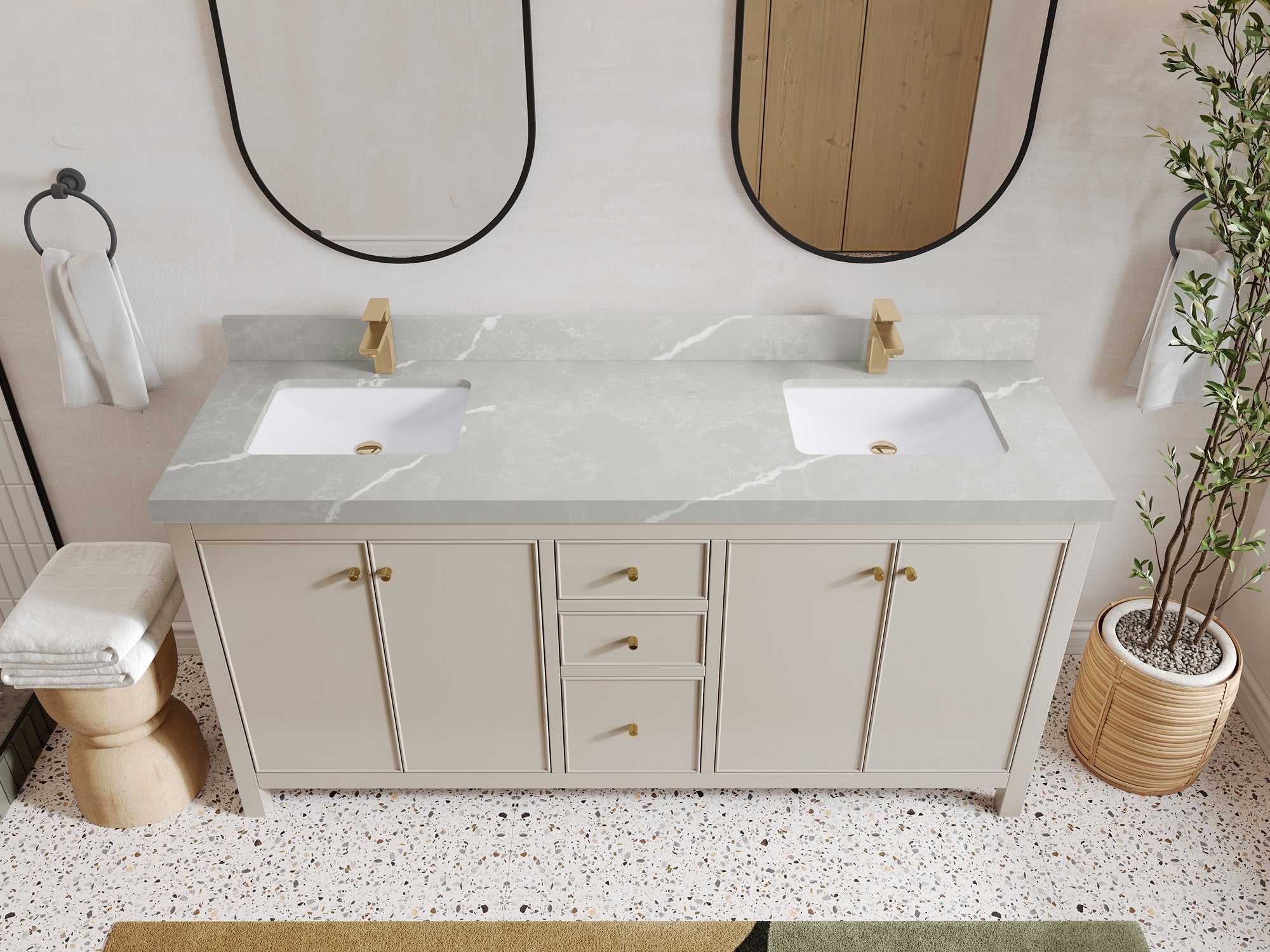 Chicago 72 in. W x 22 in. D Double Sink Bathroom Vanity - Willow Bath and Vanity