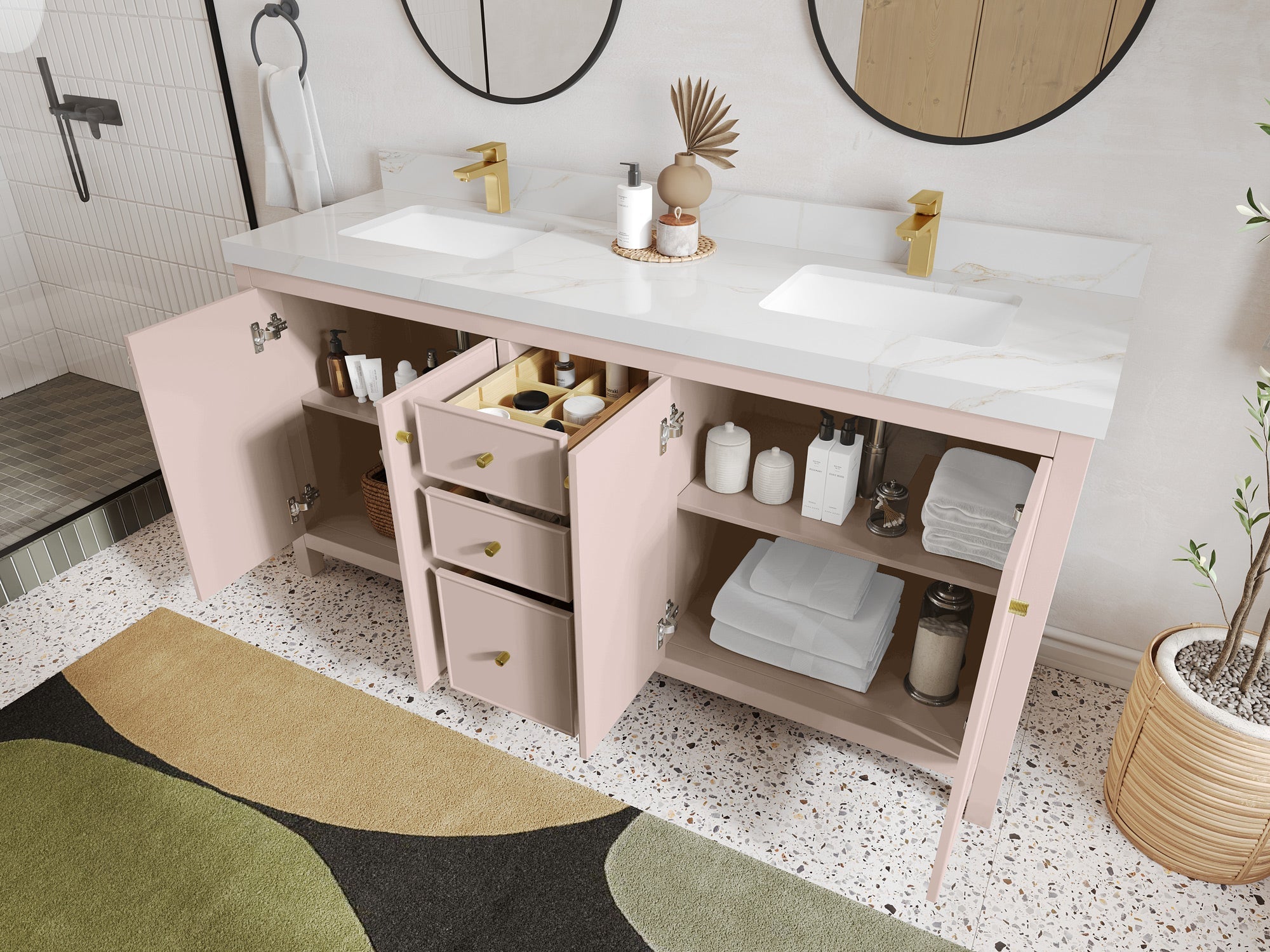 Chicago 72 in. W x 22 in. D Double Sink Bathroom Vanity - Willow Bath and Vanity