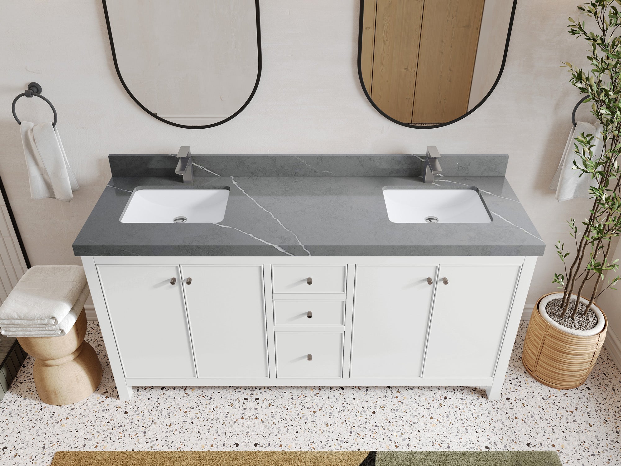 Chicago 72 in. W x 22 in. D Double Sink Bathroom Vanity - Willow Bath and Vanity