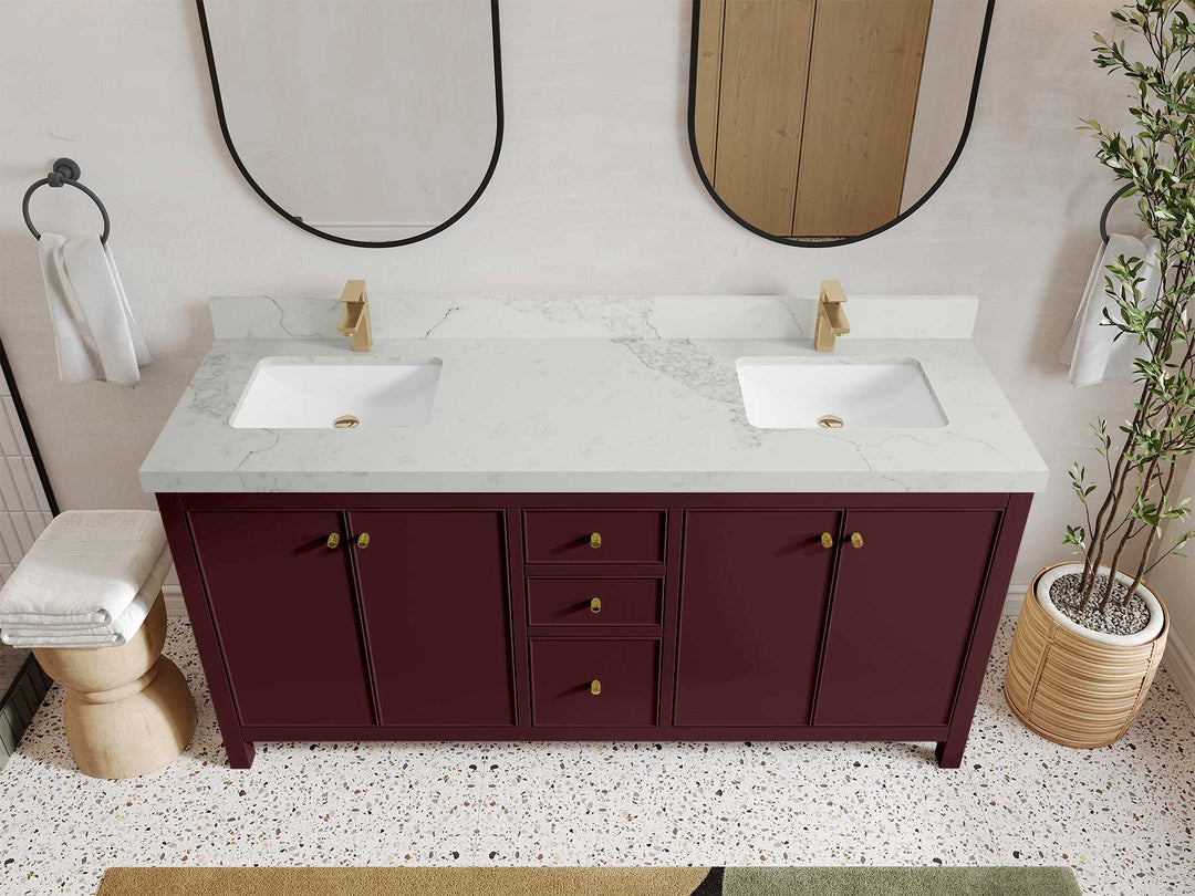 Chicago 72 in. W x 22 in. D Double Sink Bathroom Vanity - Willow Bath and Vanity