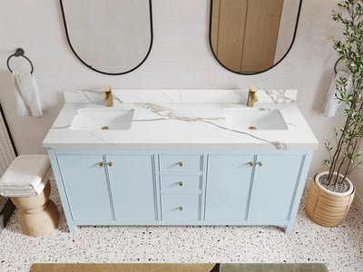 Chicago 72 in. W x 22 in. D Double Sink Bathroom Vanity - Willow Bath and Vanity