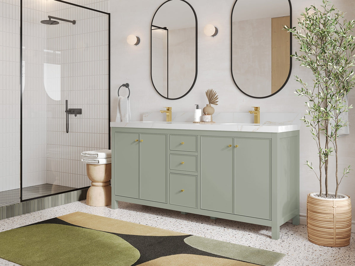 Chicago 72 in. W x 22 in. D Double Sink Bathroom Vanity - Willow Bath and Vanity