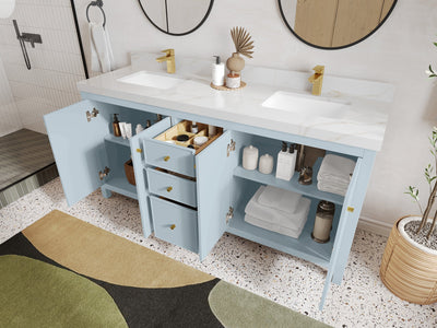 Chicago 72 in. W x 22 in. D Double Sink Bathroom Vanity - Willow Bath and Vanity