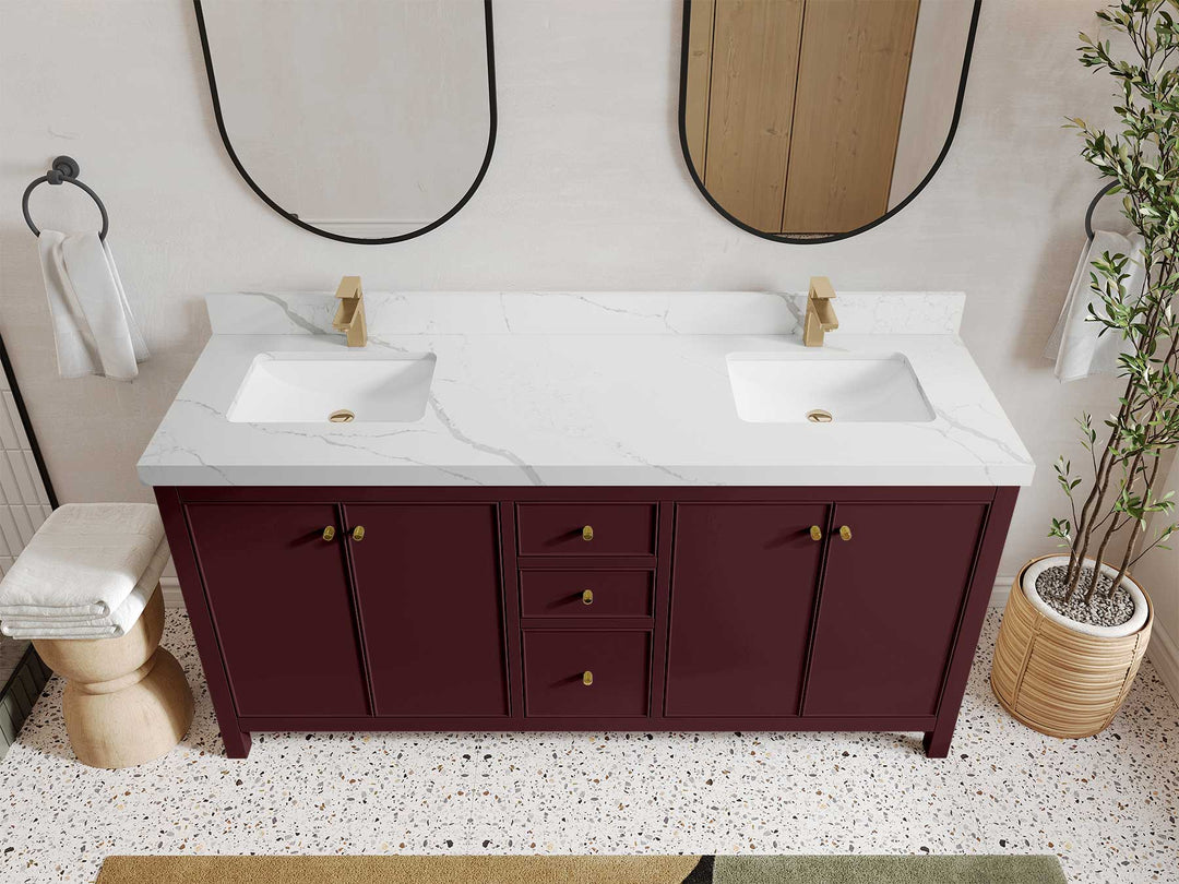 Chicago 72 in. W x 22 in. D Double Sink Bathroom Vanity - Willow Bath and Vanity