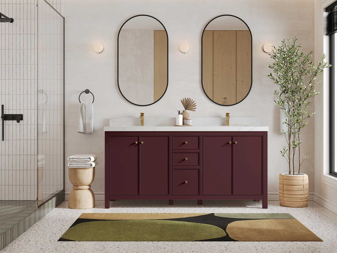 Chicago 72 in. W x 22 in. D Double Sink Bathroom Vanity - Willow Bath and Vanity