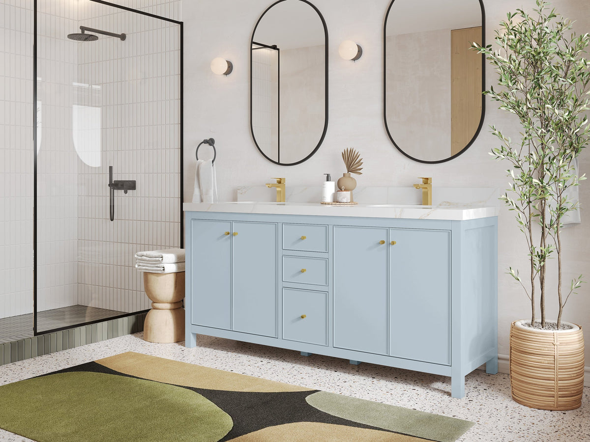 Chicago 72 in. W x 22 in. D Double Sink Bathroom Vanity - Willow Bath and Vanity