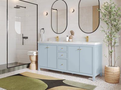 Chicago 72 in. W x 22 in. D Double Sink Bathroom Vanity - Willow Bath and Vanity