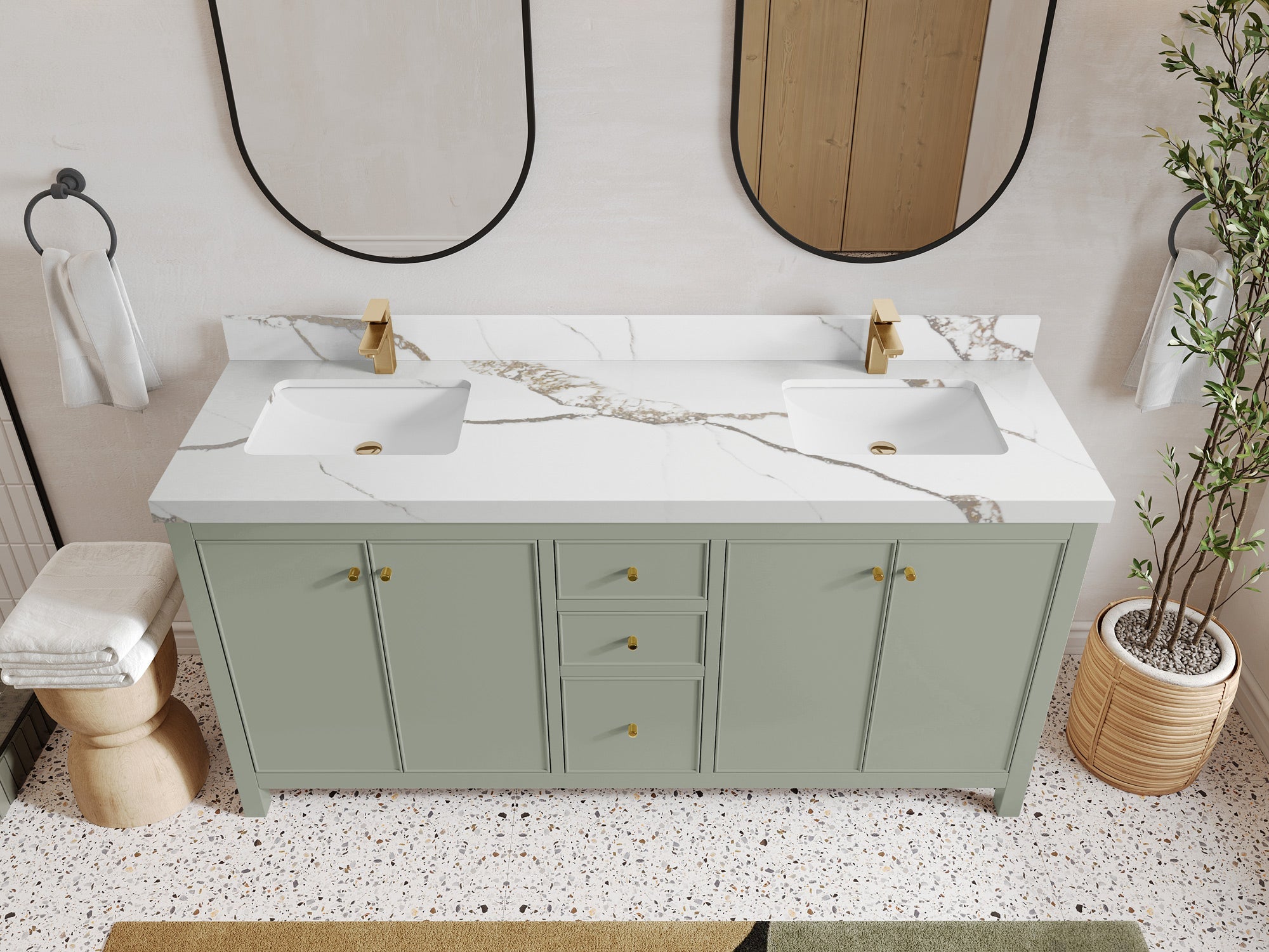 Chicago 72 in. W x 22 in. D Double Sink Bathroom Vanity - Willow Bath and Vanity