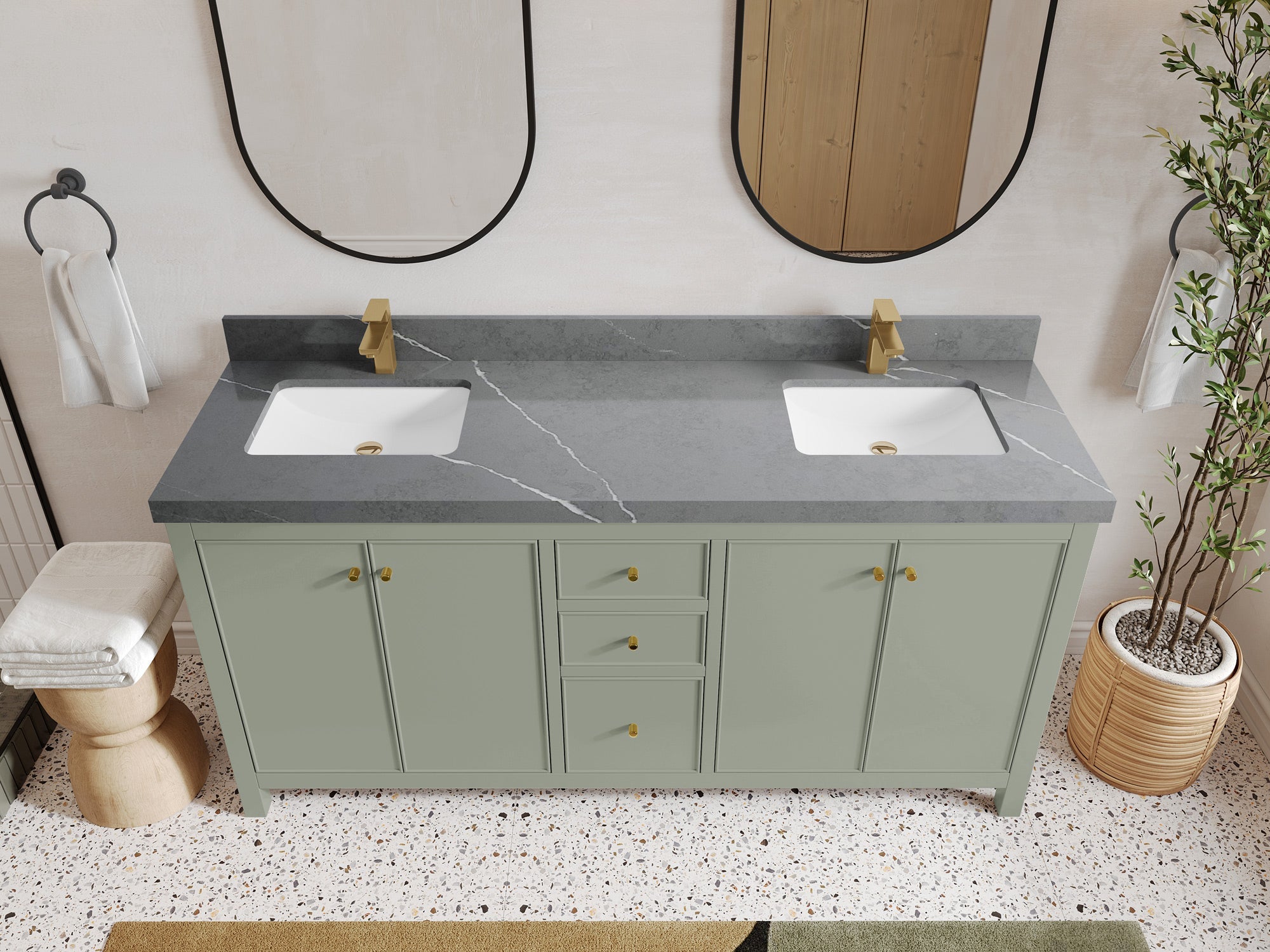 Chicago 72 in. W x 22 in. D Double Sink Bathroom Vanity - Willow Bath and Vanity