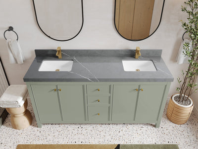 Chicago 72 in. W x 22 in. D Double Sink Bathroom Vanity - Willow Bath and Vanity