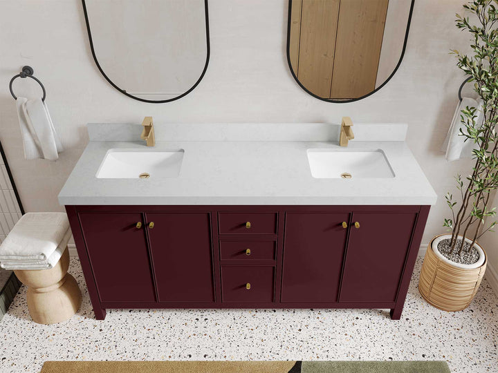 Chicago 72 in. W x 22 in. D Double Sink Bathroom Vanity - photo 27