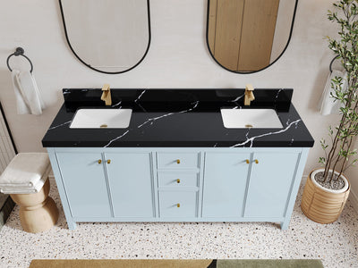 Chicago 72 in. W x 22 in. D Double Sink Bathroom Vanity - Willow Bath and Vanity