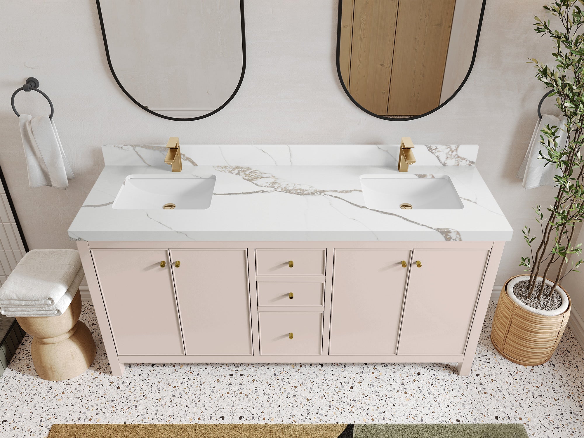Chicago 72 in. W x 22 in. D Double Sink Bathroom Vanity - Willow Bath and Vanity