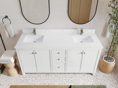 Chicago 72 in. W x 22 in. D Double Sink Bathroom Vanity - Willow Bath and Vanity
