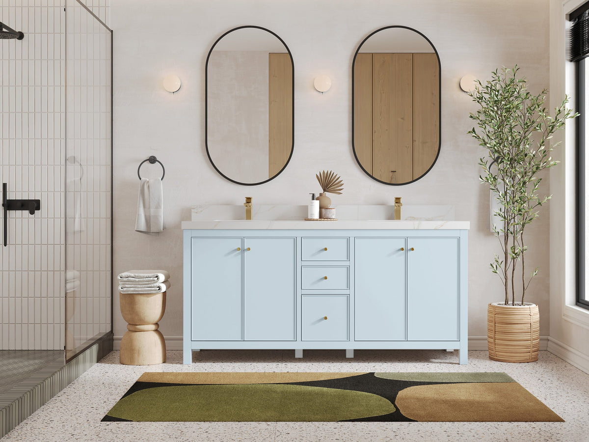 Chicago 72 in. W x 22 in. D Double Sink Bathroom Vanity - Willow Bath and Vanity