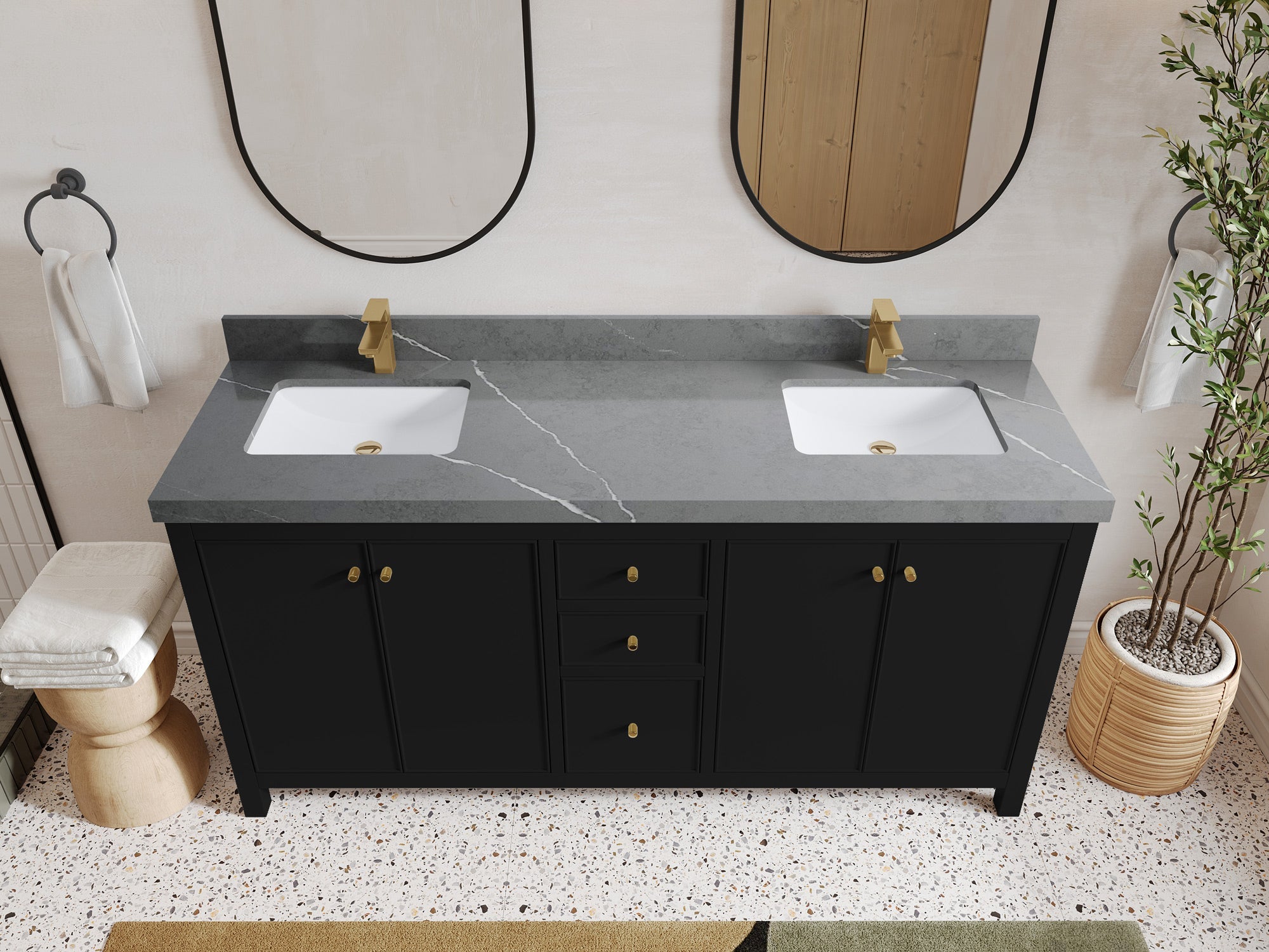 Chicago 72 in. W x 22 in. D Double Sink Bathroom Vanity - Willow Bath and Vanity