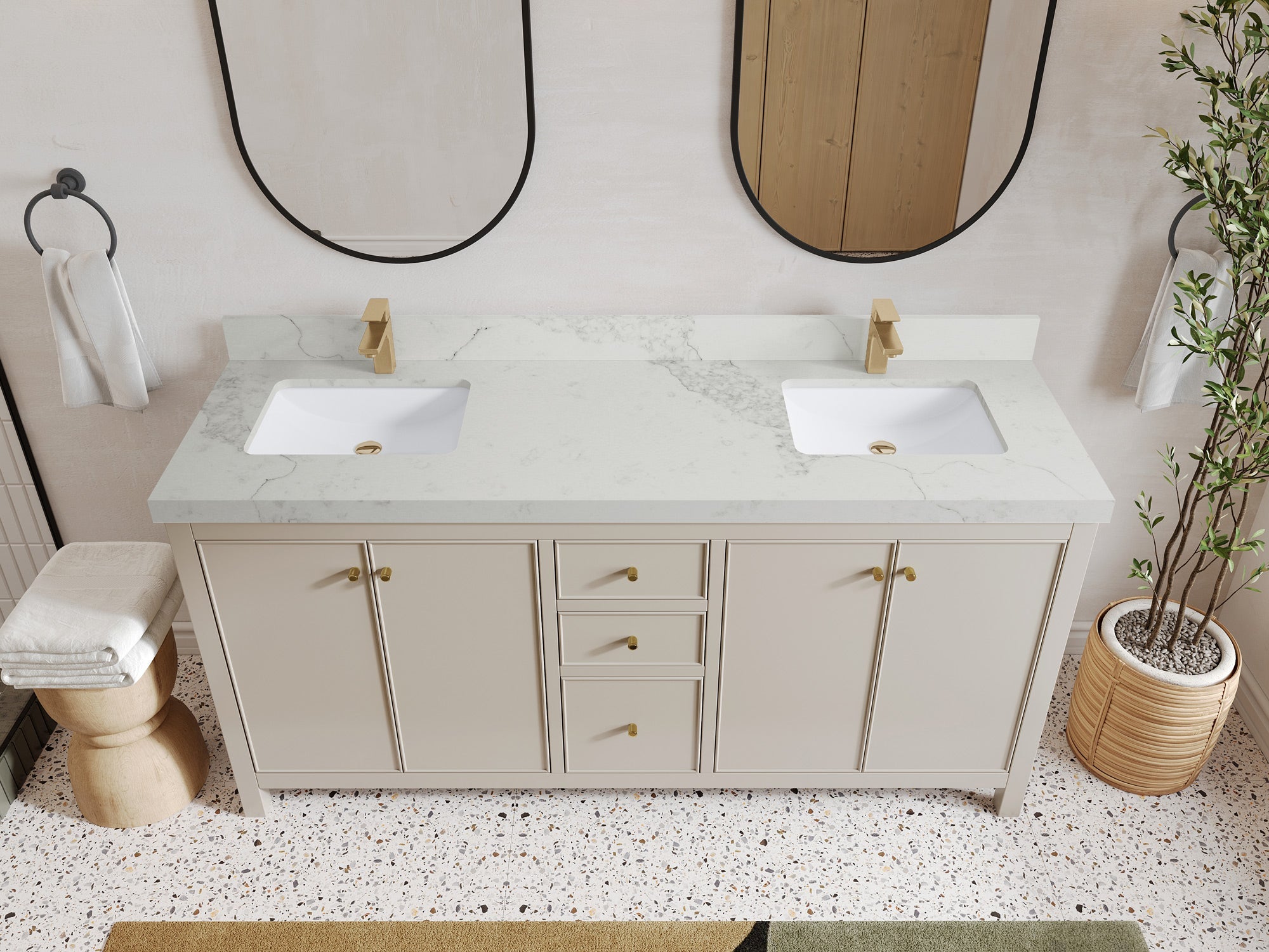 Chicago 72 in. W x 22 in. D Double Sink Bathroom Vanity - Willow Bath and Vanity