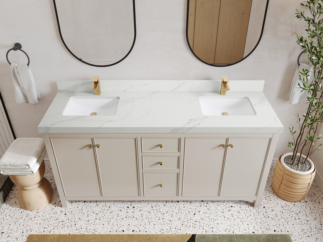 Chicago 72 in. W x 22 in. D Double Sink Bathroom Vanity - Willow Bath and Vanity