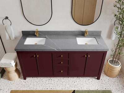 Chicago 72 in. W x 22 in. D Double Sink Bathroom Vanity - Willow Bath and Vanity