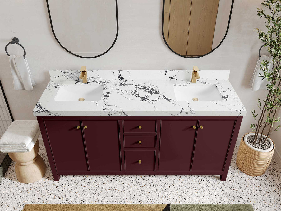 Chicago 72 in. W x 22 in. D Double Sink Bathroom Vanity - Willow Bath and Vanity