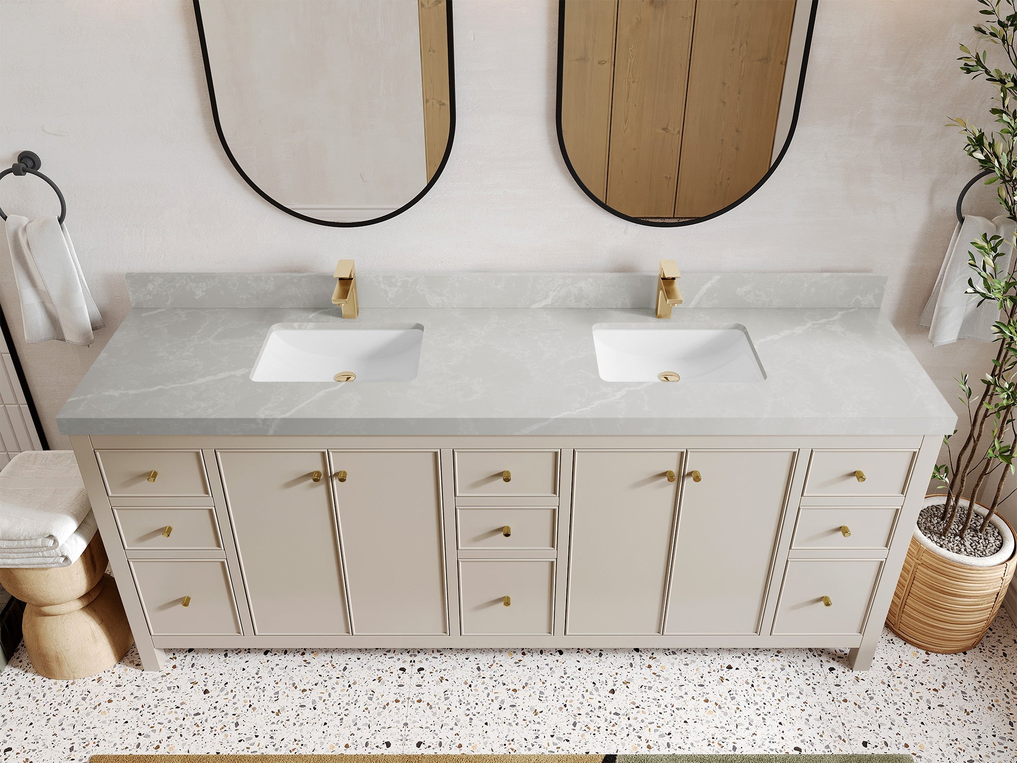 Chicago 84 in. W x 22 in. D Double Sink Bathroom Vanity - Willow Bath and Vanity