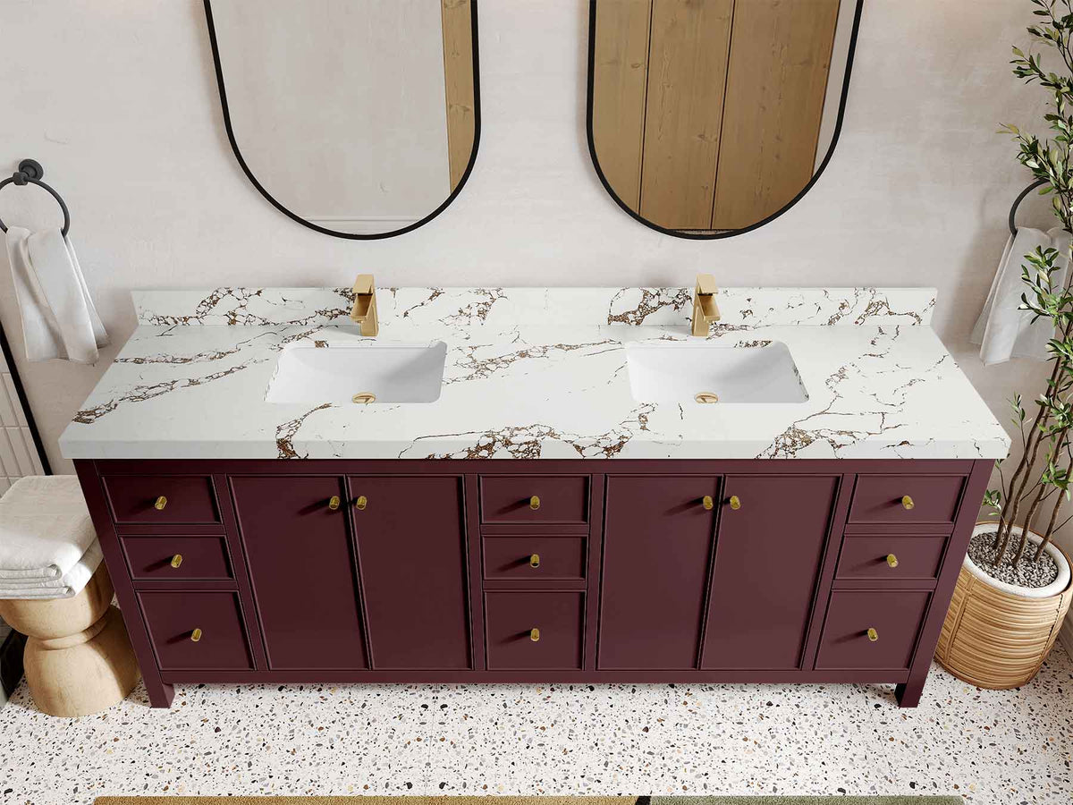 Chicago 84 in. W x 22 in. D Double Sink Bathroom Vanity - Willow Bath and Vanity