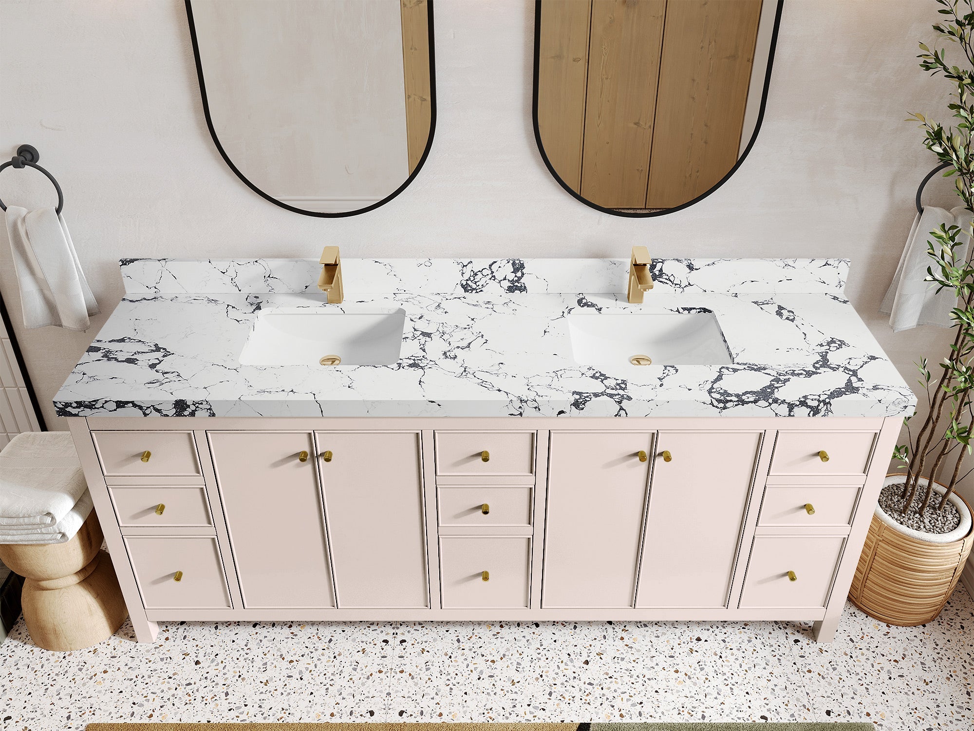 Chicago 84 in. W x 22 in. D Double Sink Bathroom Vanity - Willow Bath and Vanity