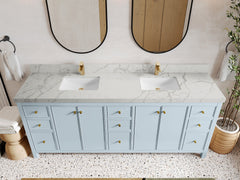 Chicago 84 in. W x 22 in. D Double Sink Bathroom Vanity - photo 42