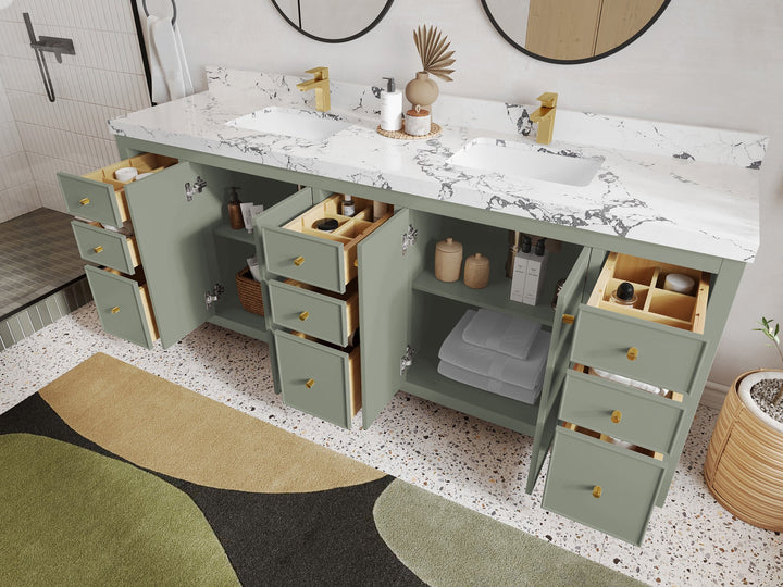 Chicago 84 in. W x 22 in. D Double Sink Bathroom Vanity - photo 3