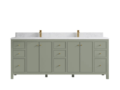 Chicago 84 in. W x 22 in. D Double Sink Bathroom Vanity - Willow Bath and Vanity