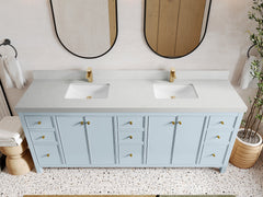 Chicago 84 in. W x 22 in. D Double Sink Bathroom Vanity - photo 12