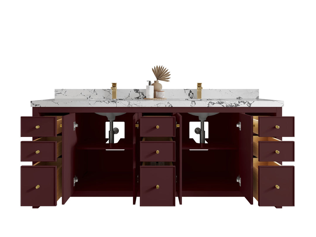 Chicago 84 in. W x 22 in. D Double Sink Bathroom Vanity - Willow Bath and Vanity