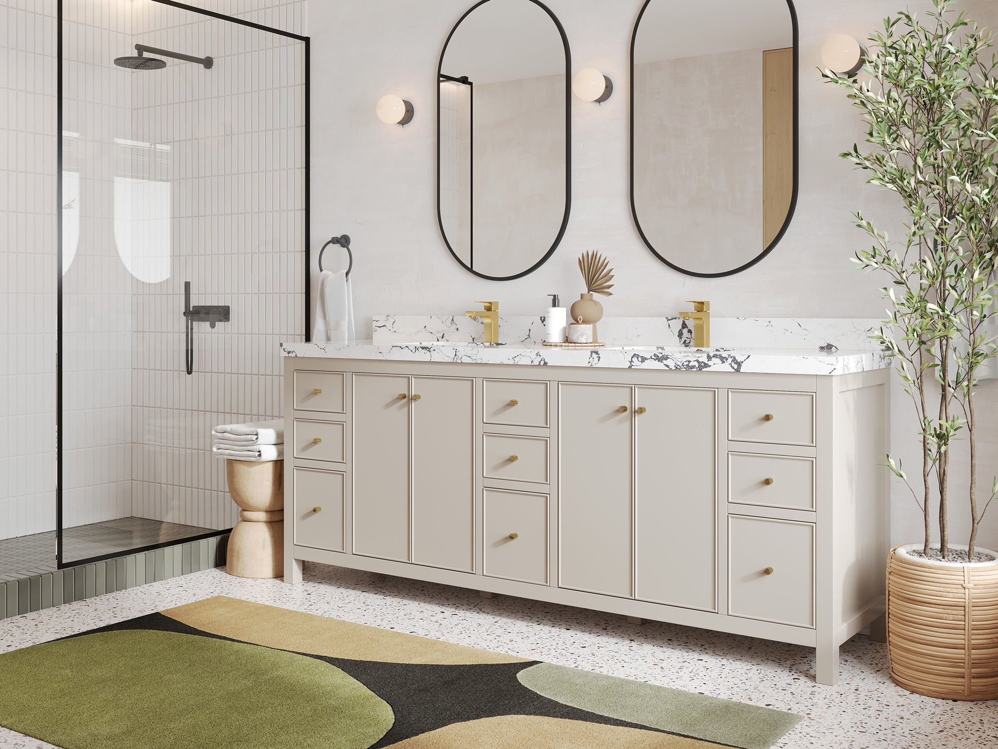 Chicago 84 in. W x 22 in. D Double Sink Bathroom Vanity - Willow Bath and Vanity