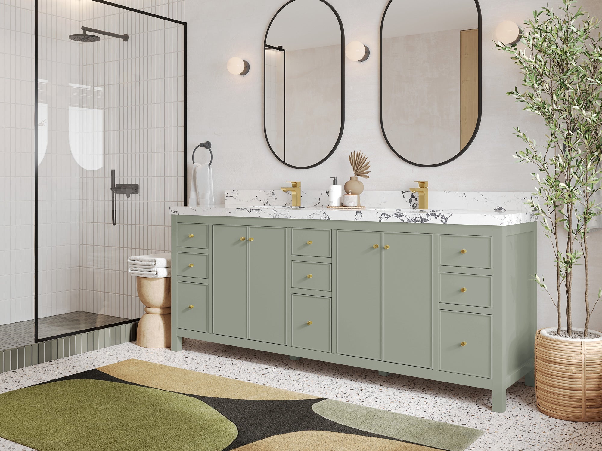 Chicago 84 in. W x 22 in. D Double Sink Bathroom Vanity - Willow Bath and Vanity