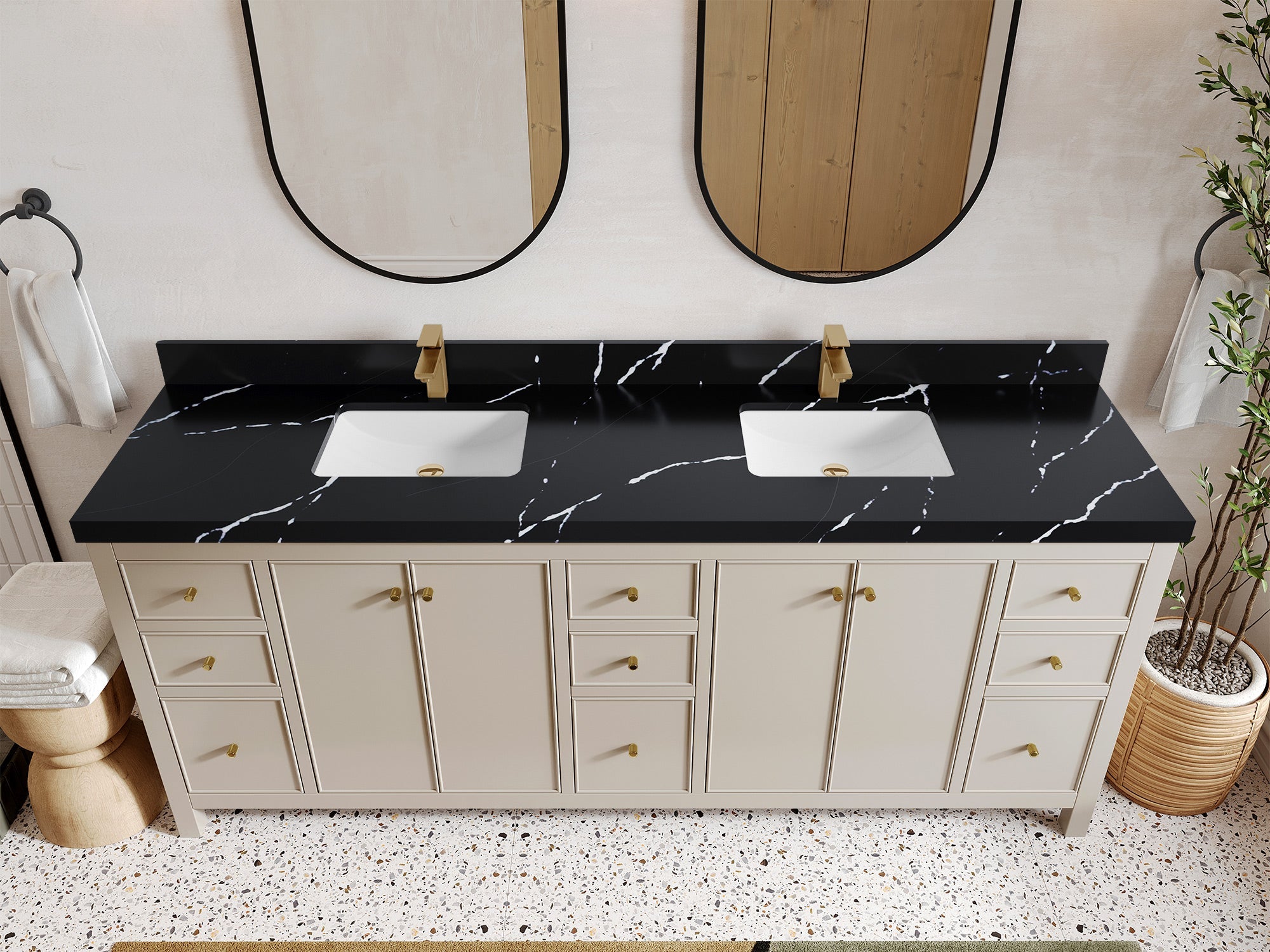 Chicago 84 in. W x 22 in. D Double Sink Bathroom Vanity - Willow Bath and Vanity