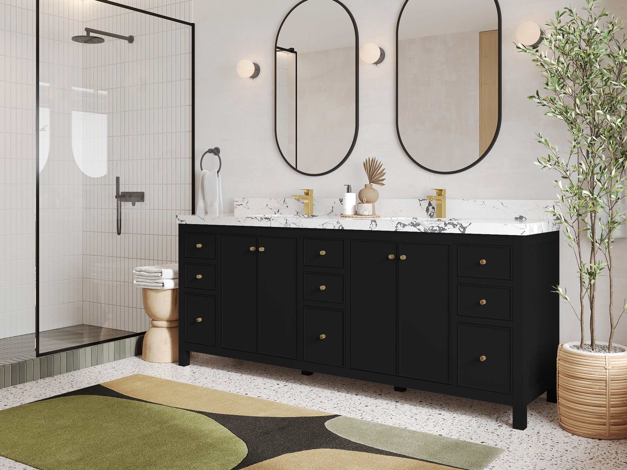 Chicago 84 in. W x 22 in. D Double Sink Bathroom Vanity - Willow Bath and Vanity