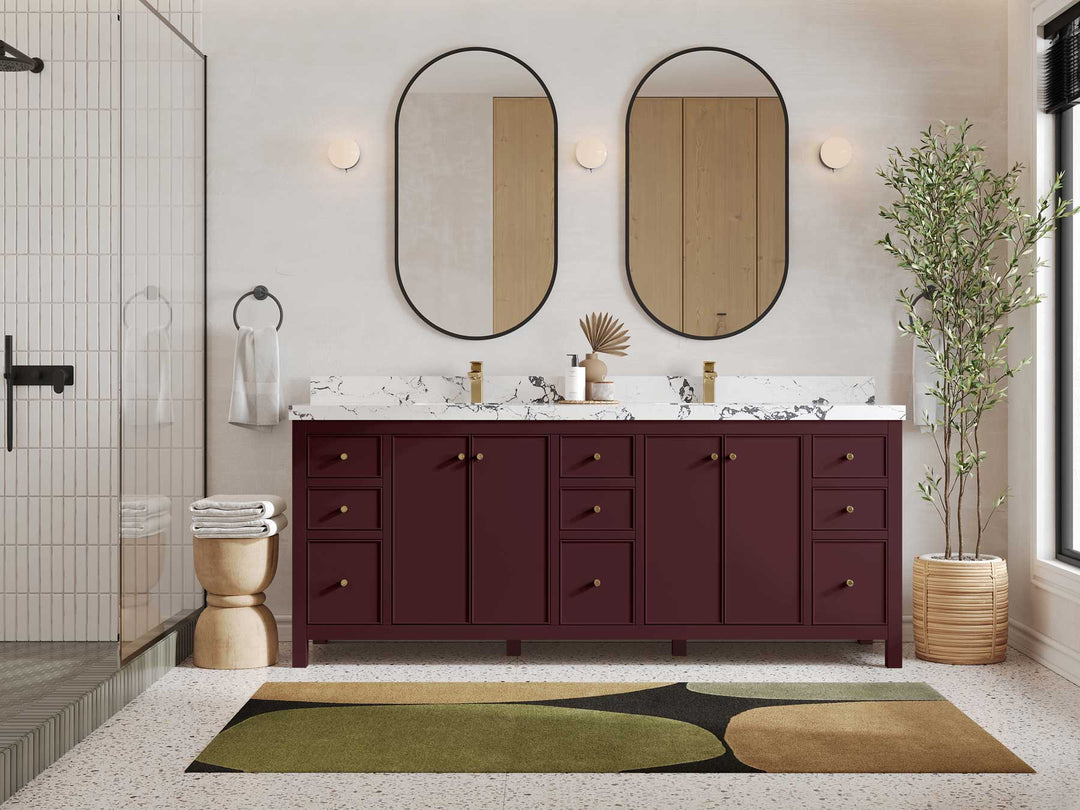 Chicago 84 in. W x 22 in. D Double Sink Bathroom Vanity - Willow Bath and Vanity