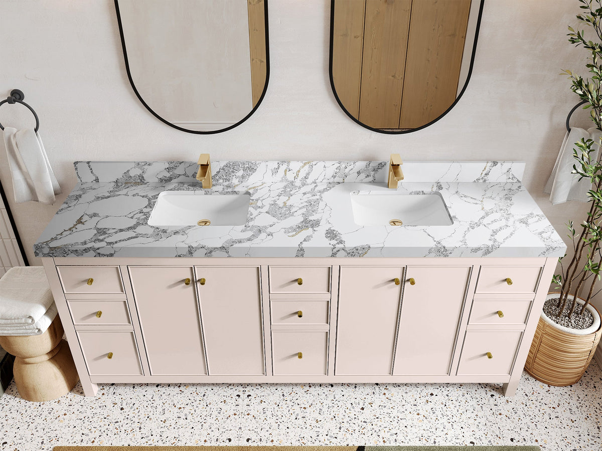 Chicago 84 in. W x 22 in. D Double Sink Bathroom Vanity - Willow Bath and Vanity