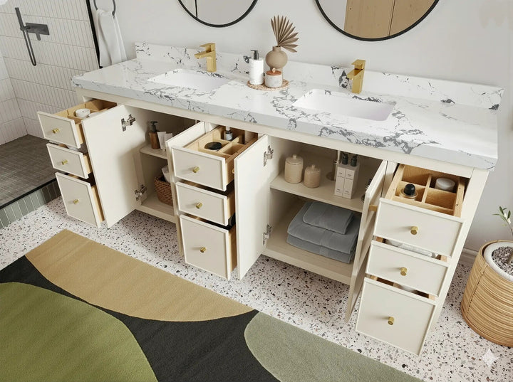 Chicago 84 in. W x 22 in. D Double Sink Bathroom Vanity - photo 3