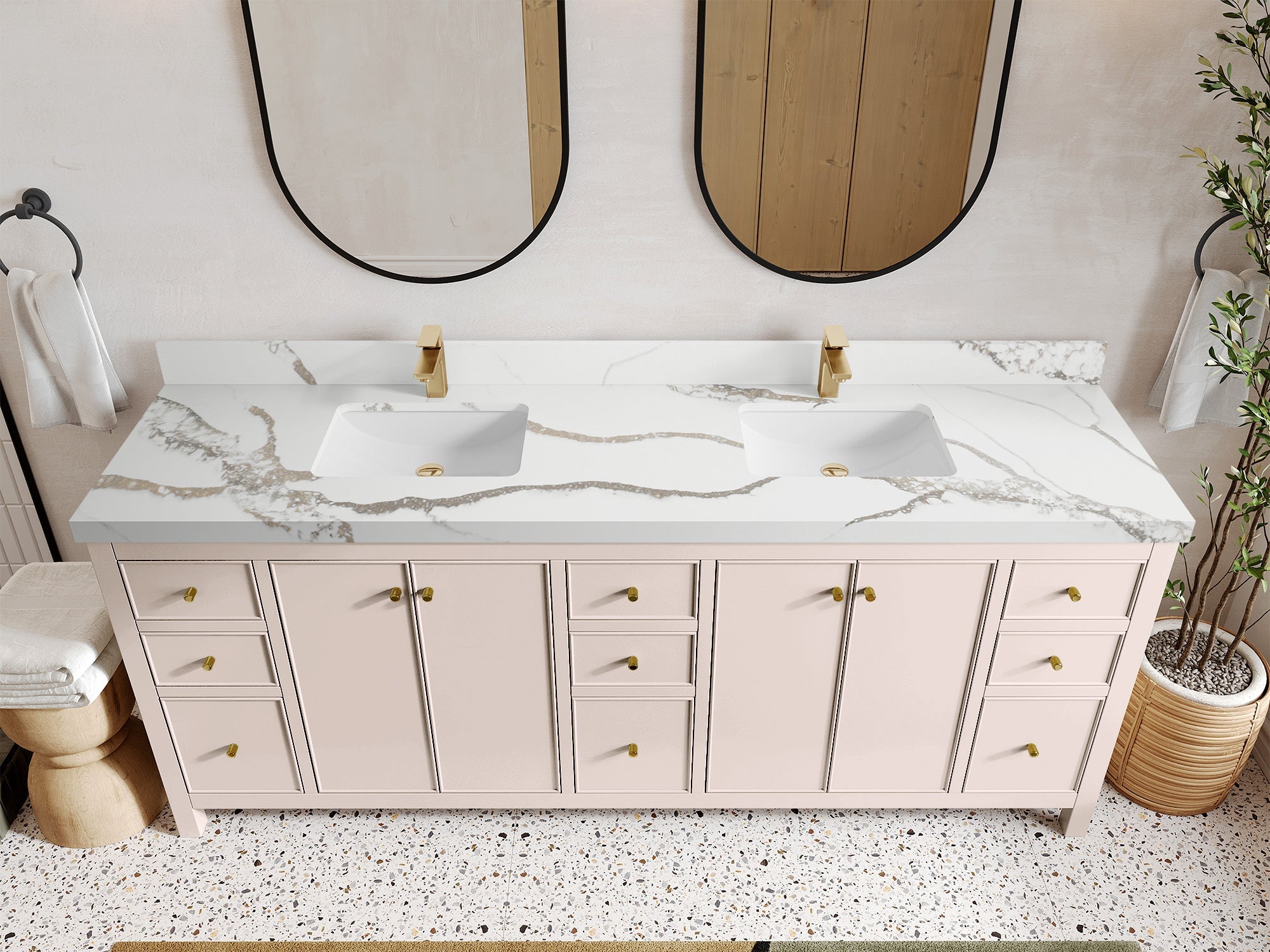 Chicago 84 in. W x 22 in. D Double Sink Bathroom Vanity - Willow Bath and Vanity