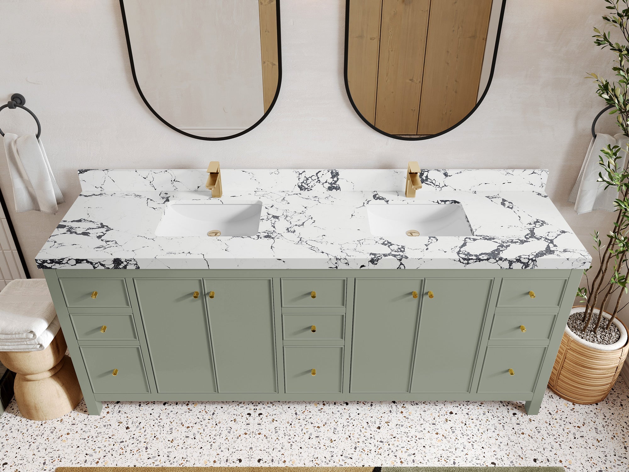 Chicago 84 in. W x 22 in. D Double Sink Bathroom Vanity - Willow Bath and Vanity