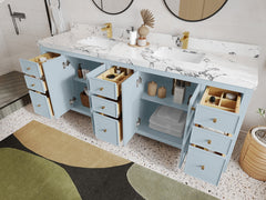 Chicago 84 in. W x 22 in. D Double Sink Bathroom Vanity - photo 3