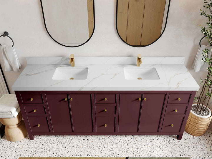 Chicago 84 in. W x 22 in. D Double Sink Bathroom Vanity - photo 46