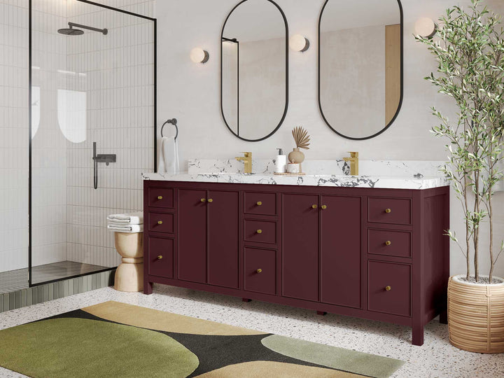 Chicago 84 in. W x 22 in. D Double Sink Bathroom Vanity - photo 2