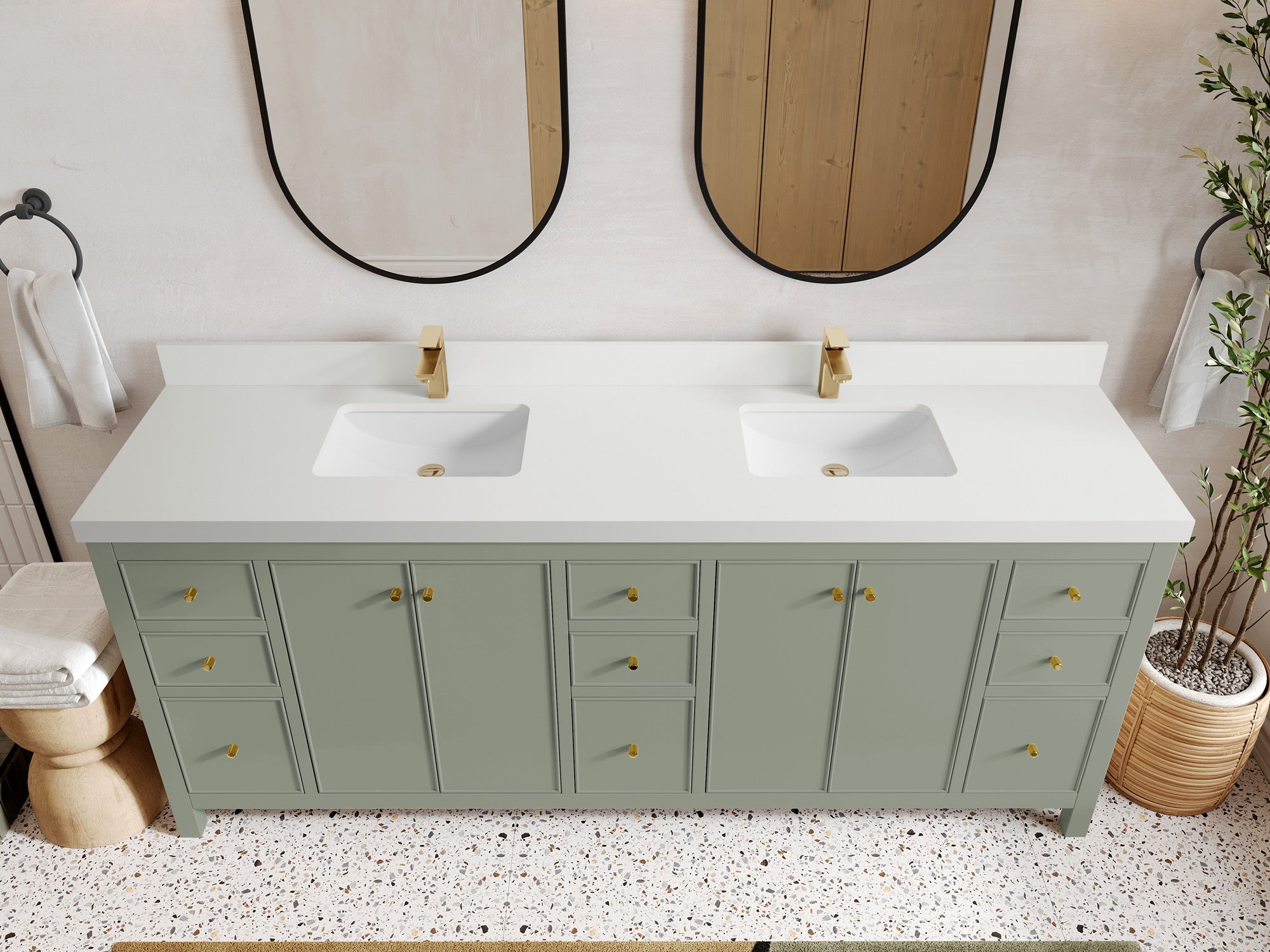 Chicago 84 in. W x 22 in. D Double Sink Bathroom Vanity - Willow Bath and Vanity