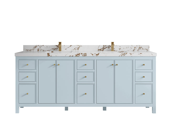 Chicago 84 in. W x 22 in. D Double Sink Bathroom Vanity - photo 45