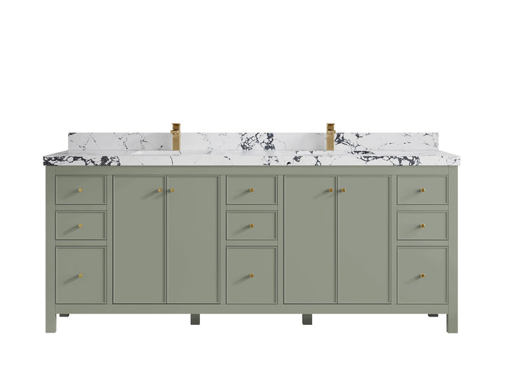 Chicago 84 in. W x 22 in. D Double Sink Bathroom Vanity - photo 41