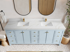 Chicago 84 in. W x 22 in. D Double Sink Bathroom Vanity - photo 22