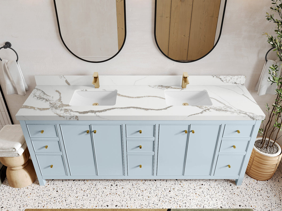 Chicago 84 in. W x 22 in. D Double Sink Bathroom Vanity - Willow Bath and Vanity