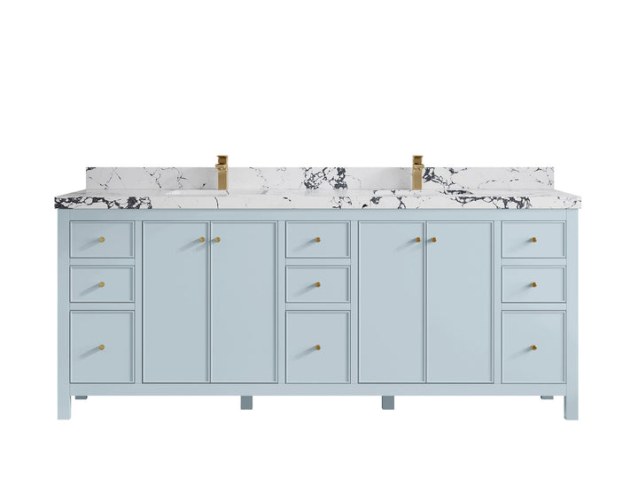 Chicago 84 in. W x 22 in. D Double Sink Bathroom Vanity - photo 39